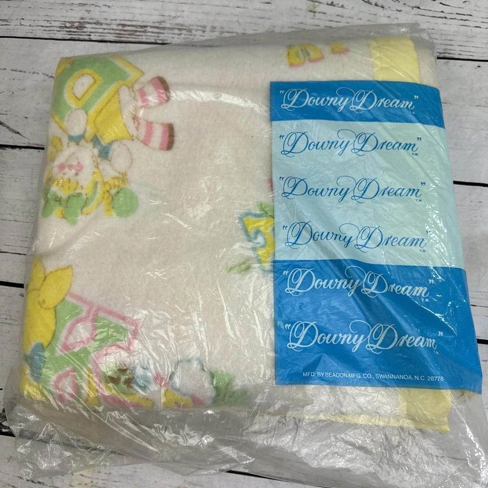 Vintage Downy Dream by Beacon Baby Blanket NIP Animals ABCs 40x45 Made in USA